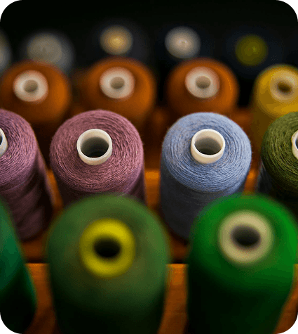 Colorful thread spools