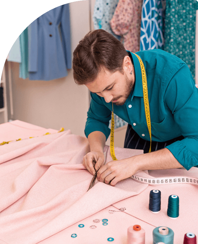 Tailor working with fabric